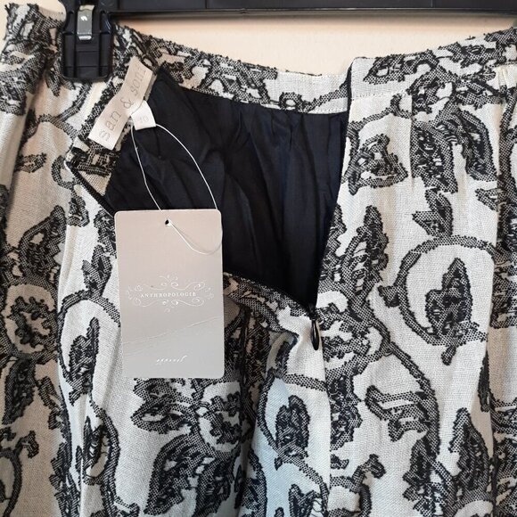 NWT Anthropologie San & Soni Terre Textured Cotton Wide Leg Pants 10 - Picture 11 of 16